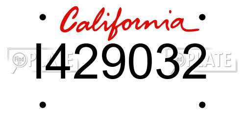 I429032 California License Plate