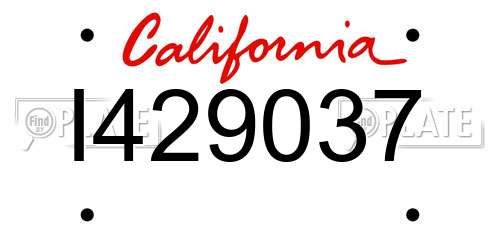 I429037 California License Plate