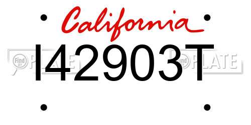 I42903T California License Plate