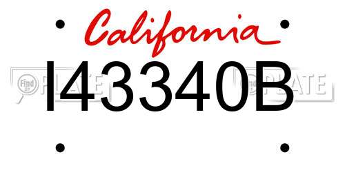I43340B California License Plate