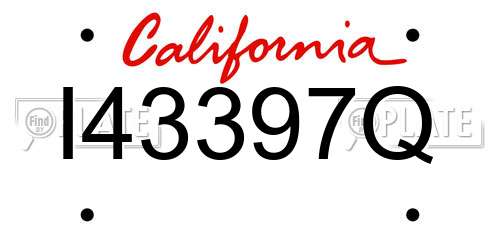 I43397Q California License Plate