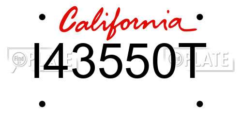 I43550T California License Plate