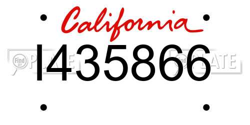 I435866 California License Plate