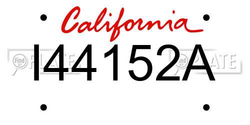 I44152A California License Plate