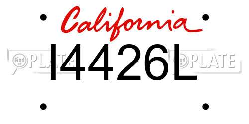 I4426L California License Plate