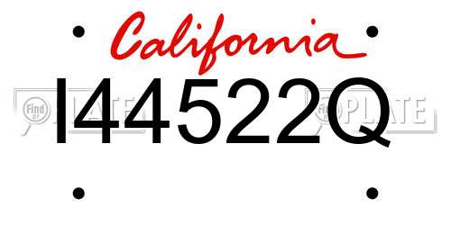 I44522Q California License Plate