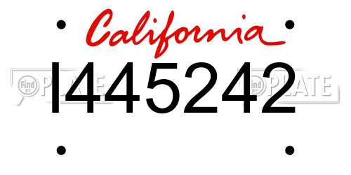 I445242 California License Plate