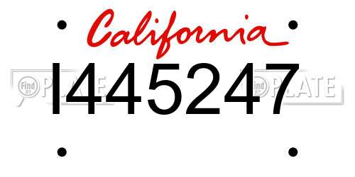 I445247 California License Plate