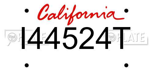 I44524T California License Plate