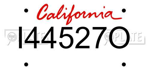 I44527O California License Plate