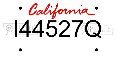 I44527Q California License Plate