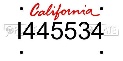 I445534 California License Plate