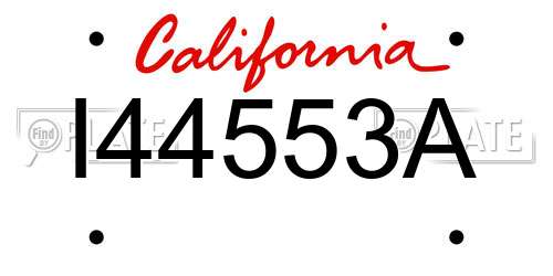I44553A California License Plate