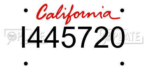 I445720 California License Plate
