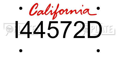 I44572D California License Plate