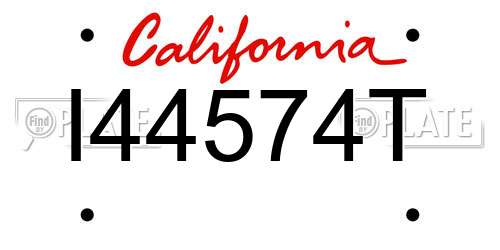I44574T California License Plate