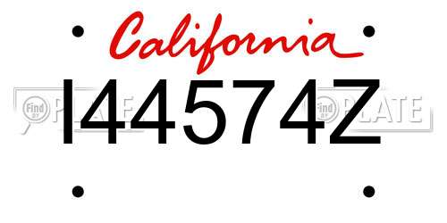 I44574Z California License Plate