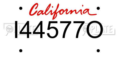 I44577O California License Plate