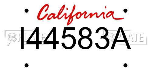 I44583A California License Plate