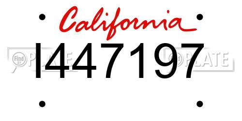 I447197 California License Plate
