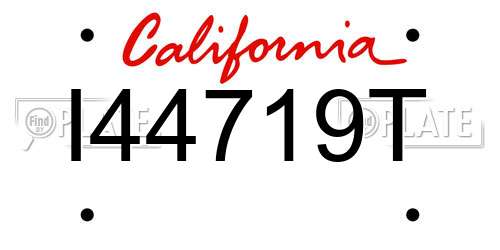 I44719T California License Plate