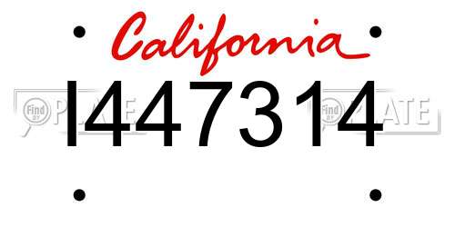 I447314 California License Plate