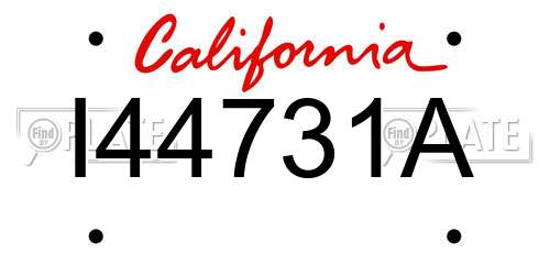 I44731A California License Plate