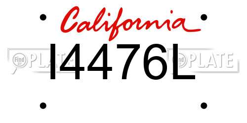 I4476L California License Plate