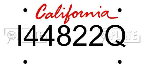 I44822Q California License Plate