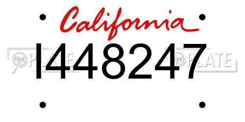 I448247 California License Plate