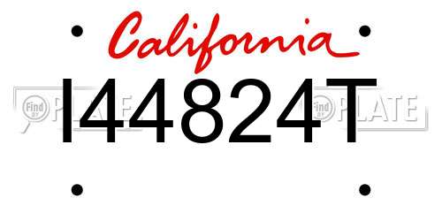 I44824T California License Plate