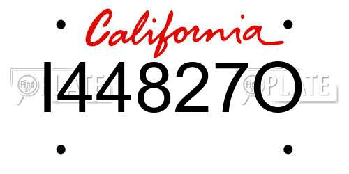 I44827O California License Plate