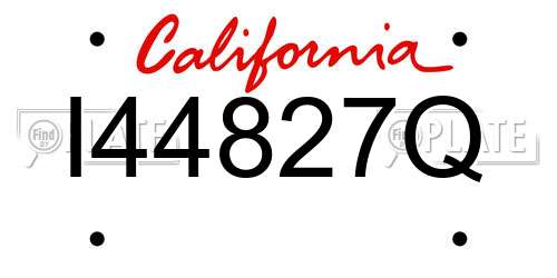 I44827Q California License Plate