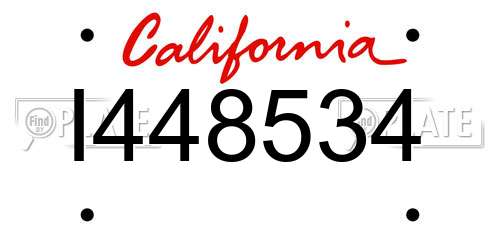 I448534 California License Plate