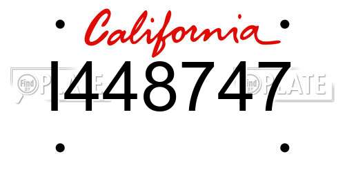 I448747 California License Plate