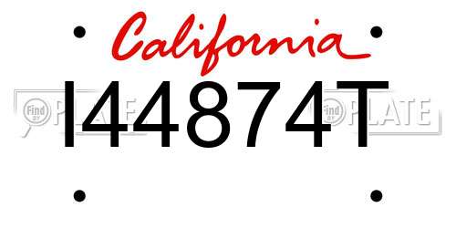 I44874T California License Plate