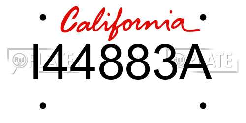 I44883A California License Plate