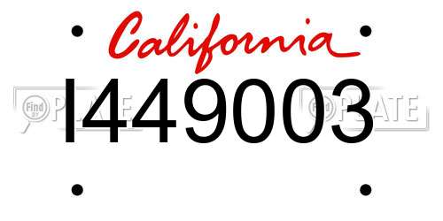 I449003 California License Plate