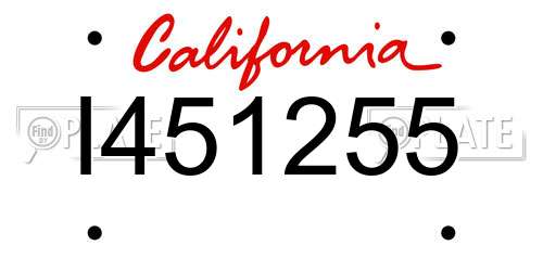 I451255 California License Plate