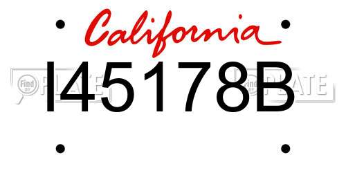 I45178B California License Plate