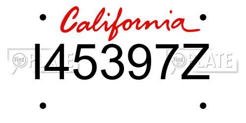 I45397Z California License Plate