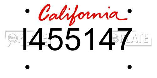 I455147 California License Plate