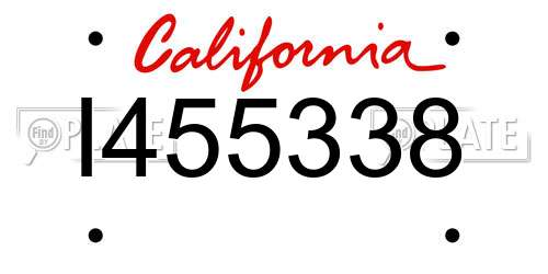 I455338 California License Plate