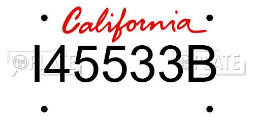 I45533B California License Plate