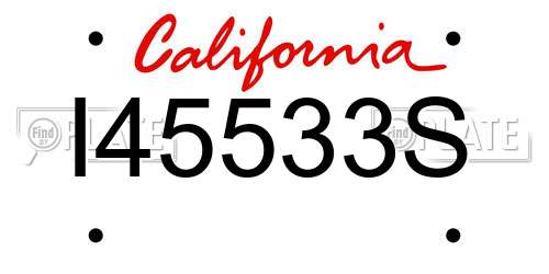 I45533S California License Plate