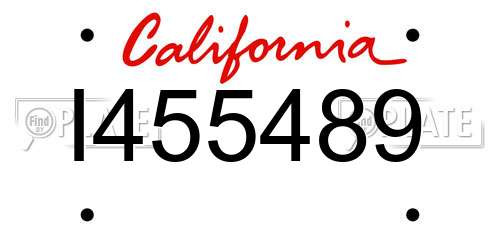 I455489 California License Plate