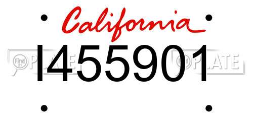 I455901 California License Plate