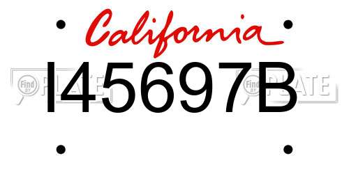 I45697B California License Plate