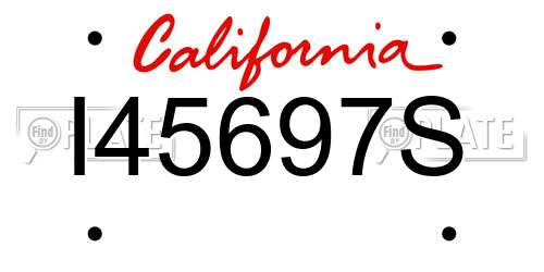 I45697S California License Plate