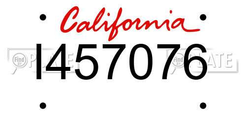 I457076 California License Plate